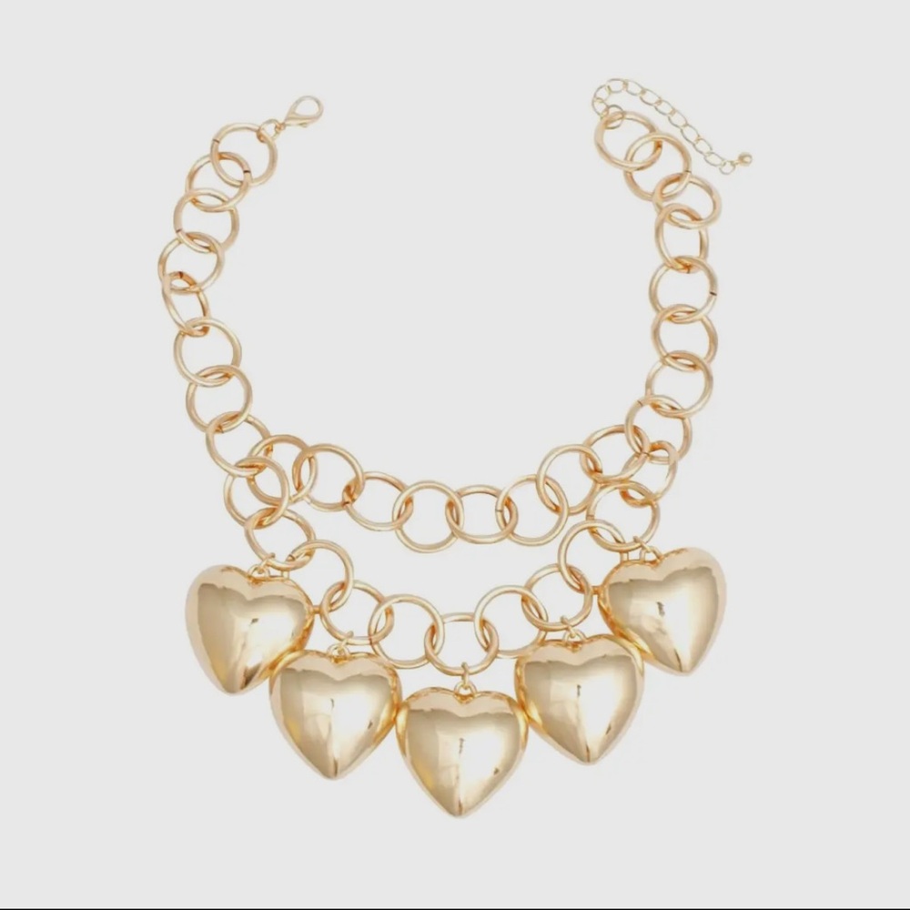 Gold Heart Charm Necklace